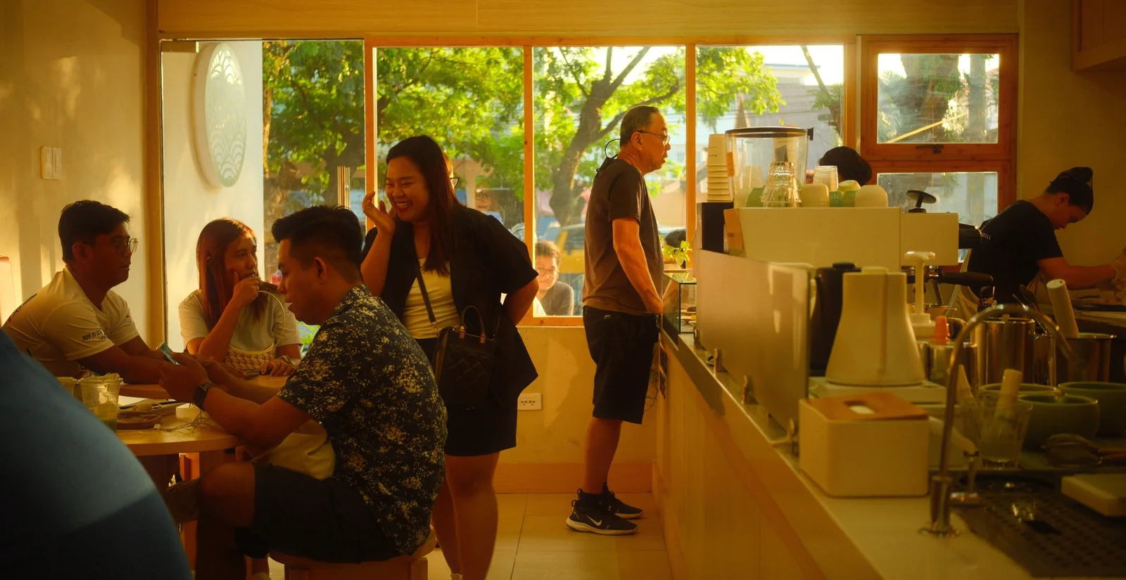 Documentary café scene